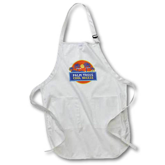 Apron - Summer Graphic with Text of Palm Trees Cool Breeze 3dRose-Summer Graphic Art