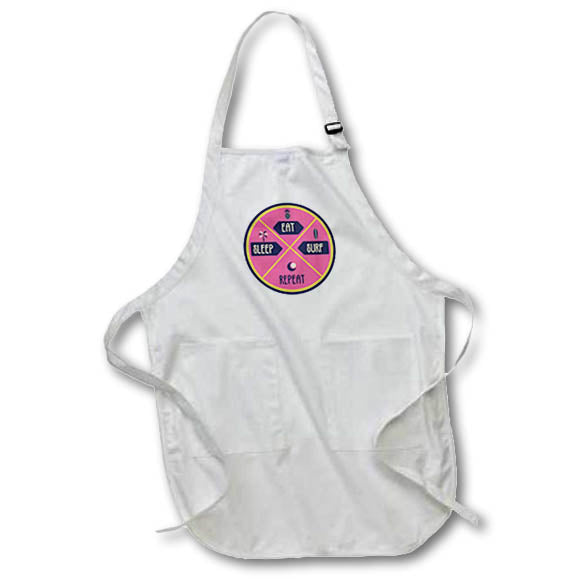 Apron - Summer Graphic with Text of Sleep,Eat,Surf,Repeat 3dRose-Summer Graphic Art