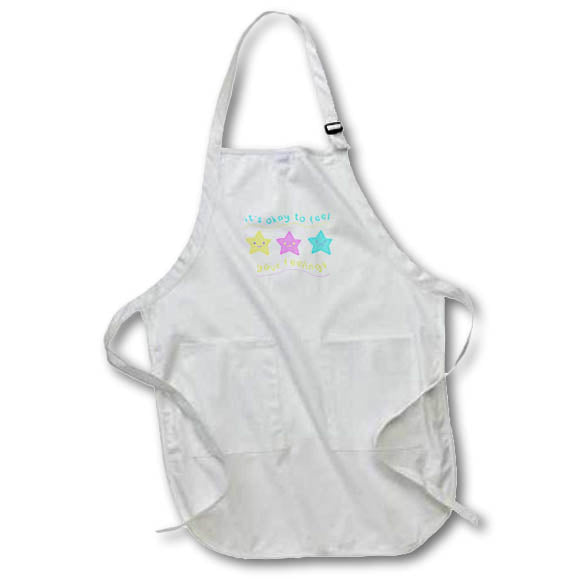 Apron - Star Pastel Text It Is Okay To Feel Your Feelings 3dRose-Inspirational Quotes