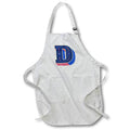 Apron - Personalized Initial Letter D 3D Blue Rosette - Personalized Initials