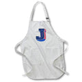 Apron - Personalized Initial Letter J 3D Blue Rosette - Personalized Initials