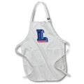 Apron - Personalized Initial Letter L 3D Blue Rosette - Personalized Initials