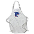 Apron - Personalized Initial Letter P 3D Blue Rosette - Personalized Initials