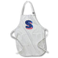 Apron - Personalized Initial Letter S 3D Blue Rosette - Personalized Initials