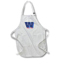 Apron - Personalized Initial Letter W 3D Blue Rosette - Personalized Initials