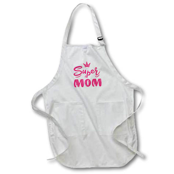 Apron - Gift for Mom on Mothers Day Super Mom Rosette - Gift for Mom