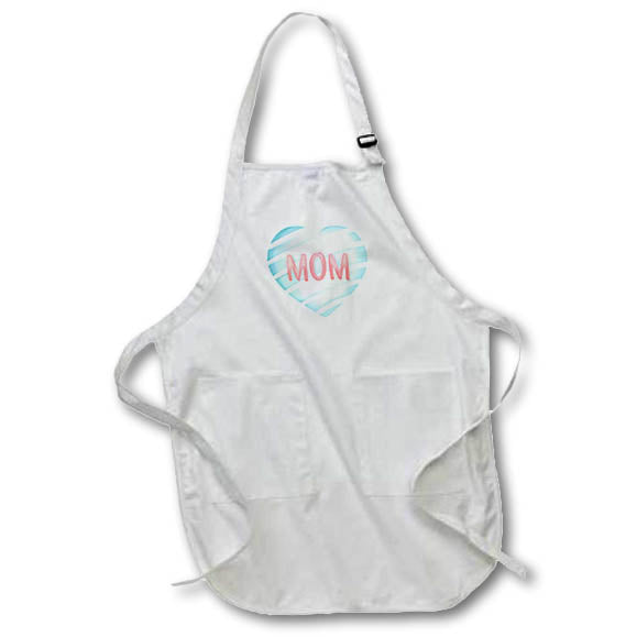 Apron - Gift for Mom on Mothers Day Stripe Heart Rosette - Gift for Mom