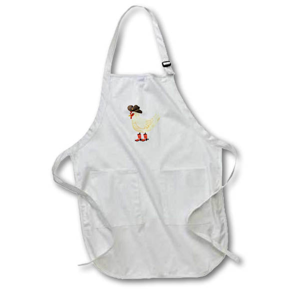 Apron - Image of chicken in cowboy hat and cowboy boots 3dRose-Sutandre- Animals