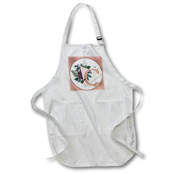 Apron - Pretty Image Of Rose Gold Geometric Floral Monogram Initial C Monograms