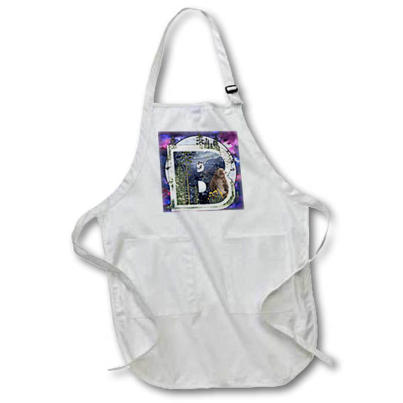 Apron - Unique Night Sky Forrest Animals Monogram Initial B Monograms