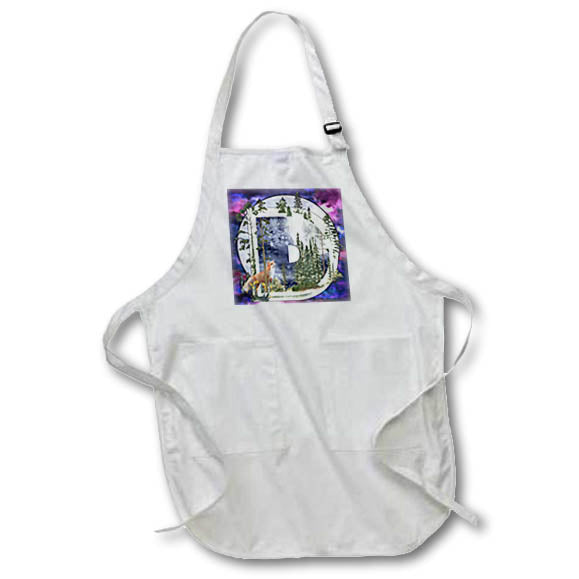 Apron - Unique Night Sky Forrest Animals Monogram Initial D Monograms