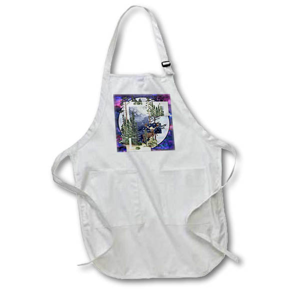 Apron - Unique Night Sky Forrest Animals Monogram Initial F Monograms