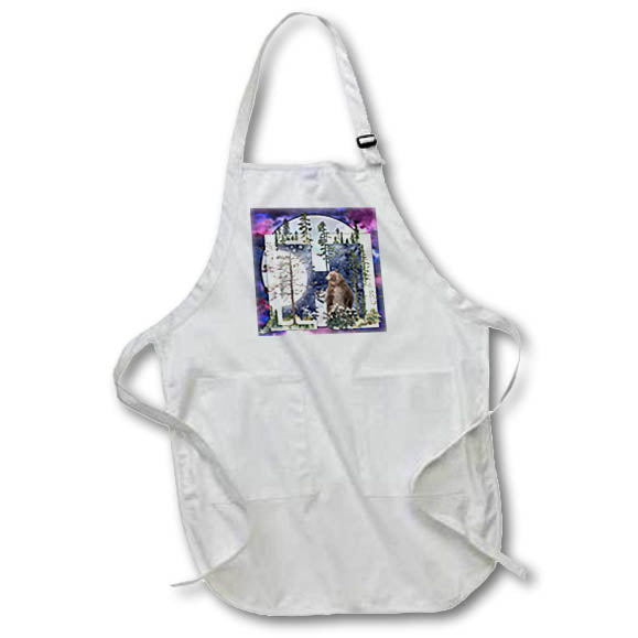 Apron - Unique Night Sky Forrest Animals Monogram Initial H Monograms
