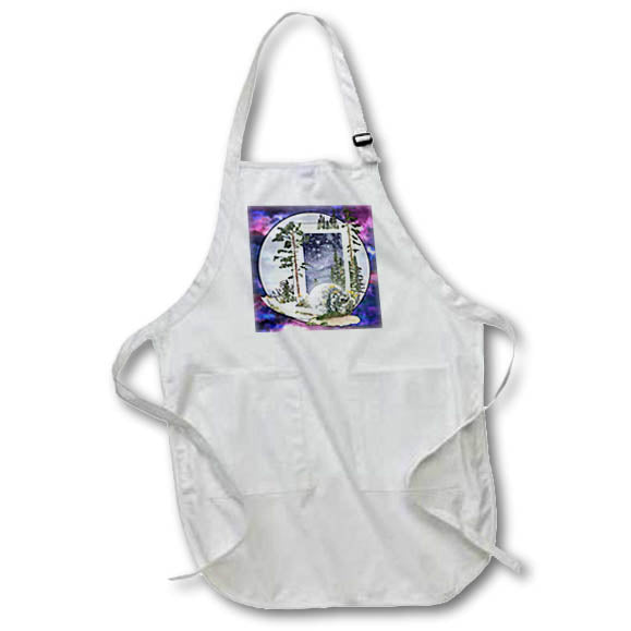 Apron - Unique Night Sky Forrest Animals Monogram Initial J Monograms