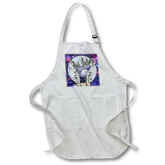 Apron - Unique Night Sky Forrest Animals Monogram Initial Y Monograms