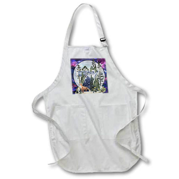 Apron - Unique Night Sky Forrest Animals Monogram Initial Z Monograms