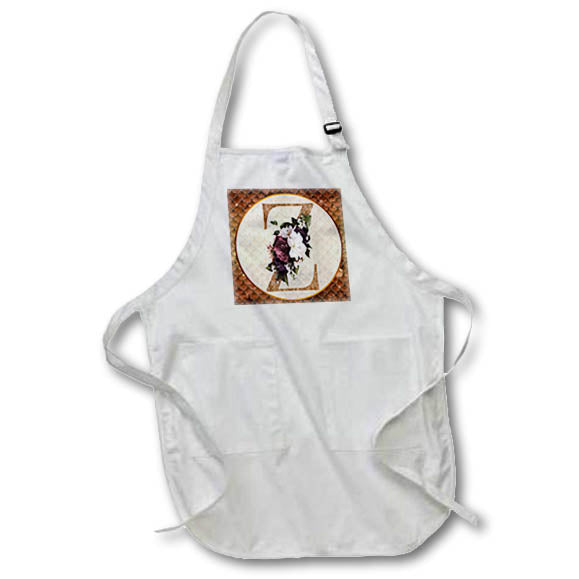 Apron - Pretty Image Of Copper Gold Pink Floral Monogram Initial Z Monograms