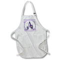 Apron - Pretty Purple Floral and Stripes Monogram Initial A Monograms