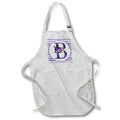 Apron - Pretty Purple Floral and Stripes Monogram Initial B Monograms