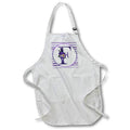 Apron - Pretty Purple Floral and Stripes Monogram Initial F Monograms