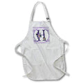 Apron - Pretty Purple Floral and Stripes Monogram Initial H Monograms