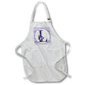 Apron - Pretty Purple Floral and Stripes Monogram Initial L Monograms