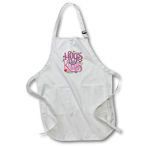 Apron - Hugs And Kisses Love Quotes 3dRose-Love quotes