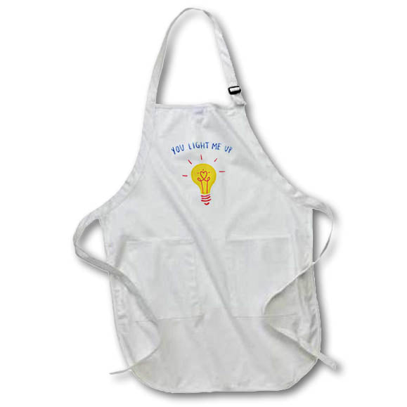Apron - You Light Me Up Bulb Cute Love Quotes 3dRose-Funny quotes