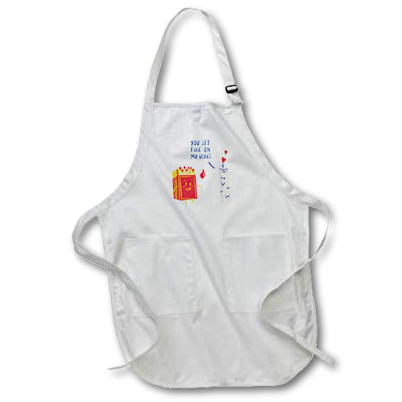 Apron - You Set Fire On My Heart Match And Candle Cute Love Quotes 3dRose-Funny quotes