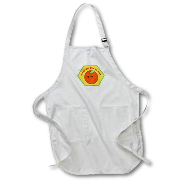 Apron - Orange You Glad We Met Cute Love Quotes 3dRose-Funny quotes