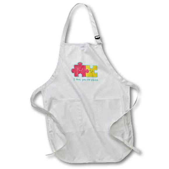 Apron - I Love You To Pieces Cute Love Quotes 3dRose-Funny quotes