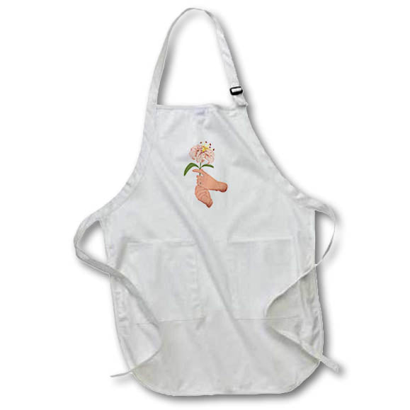 Apron - Creative Holding A Flower Image 3dRose-Floral image