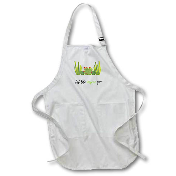 Apron - Let Life Inspire You Motivation Quotes 3dRose-Inspirational quotes