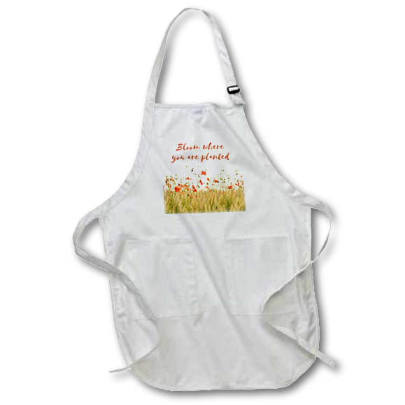 Apron - Image with a text bloom where you are planted. s Sayings Collection about SPRING