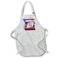 Apron - Image of Bench In Red White And Blue With Happy Fourth Sign lens Art by Florene - Fourth Of July