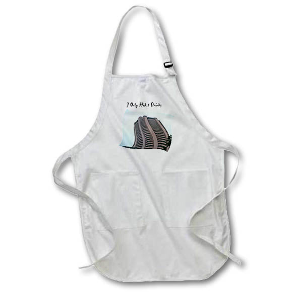 Apron - Image of Words I Only Had Five Drinks With wavy Skyscraper lens Art by Florene - Humor Weird