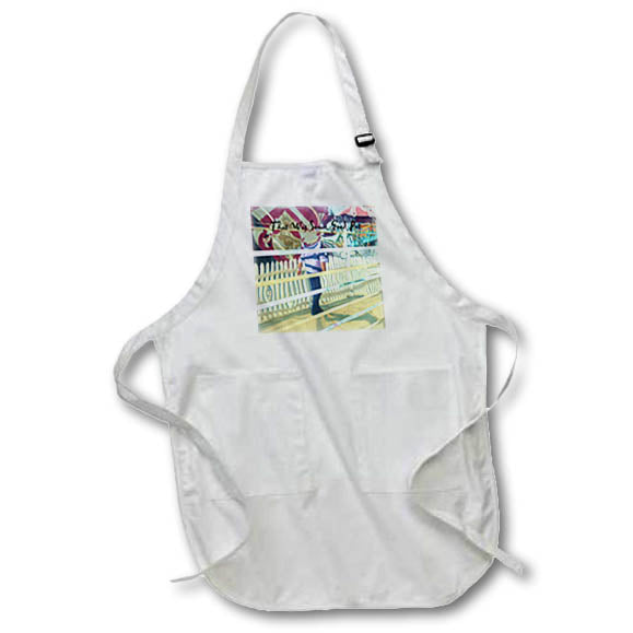 Apron - Image of Words That Was Some Good Pot With Distorted Man Walkway lens Art by Florene - Humor Weird