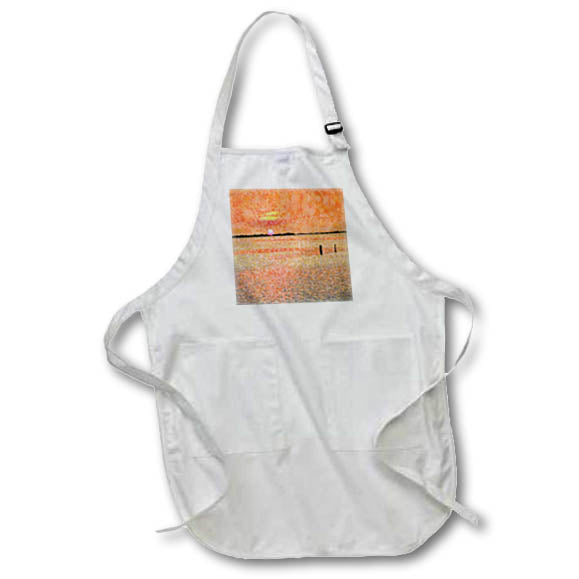 Apron - Image of Neon Orange Sky Reflected In Water On Pine Island Sound lens Art by Florene - Sunset Impressions