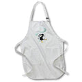 Apron - Cute Winter Dressed Penguin With A Big Mint Green Balloon Illustration Cute Illustrations