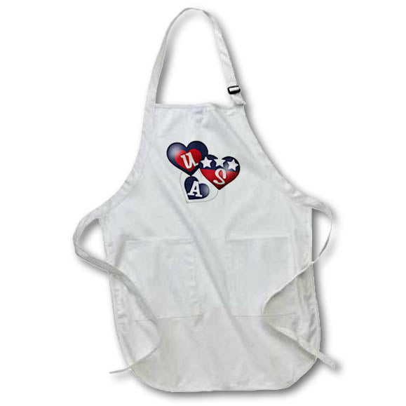Apron - Cute Patriotic USA Red White and Blue Hearts Illustration Cute Illustrations