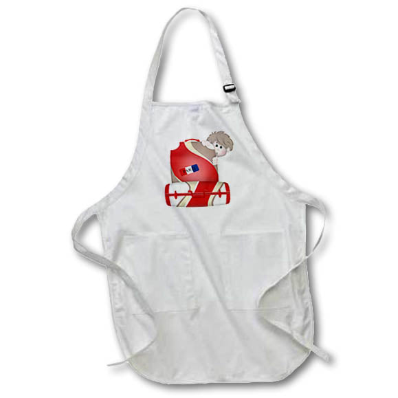 Apron - Cute Boy Peeking Out Of His Travel Suitcases Illustration Cute Illustrations