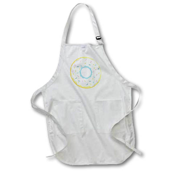 Apron - Cute Vanilla Sprinkle Donut Illustration Cute Illustrations
