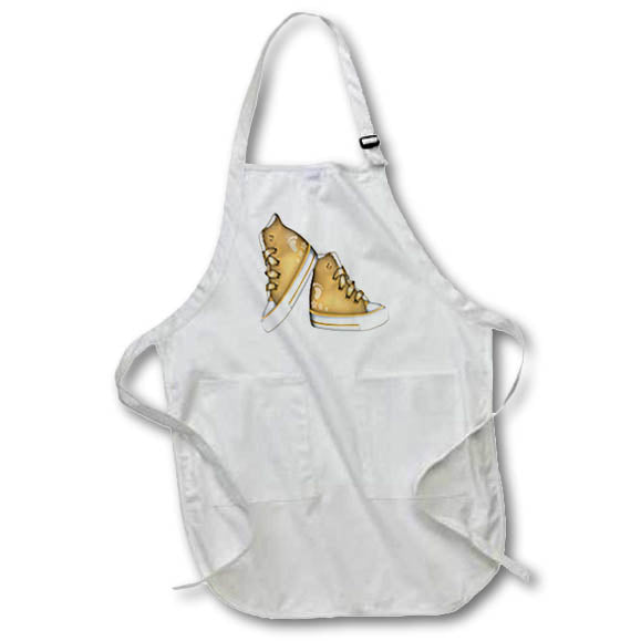 Apron - Cute Yellow Baby Sneakers Illustration Cute Illustrations