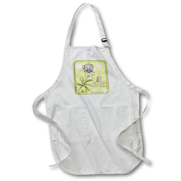 Apron - Cute Baby Bear In A Crib With Stars Illustration Cute Illustrations