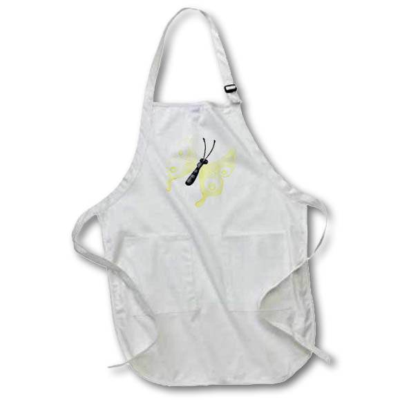 Apron - Cute Yellow Butterfly Illustration Cute Illustrations