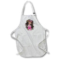 Apron - Cute Brunette Glamour Girl In PJs With A Brush Illustration Cute Illustrations