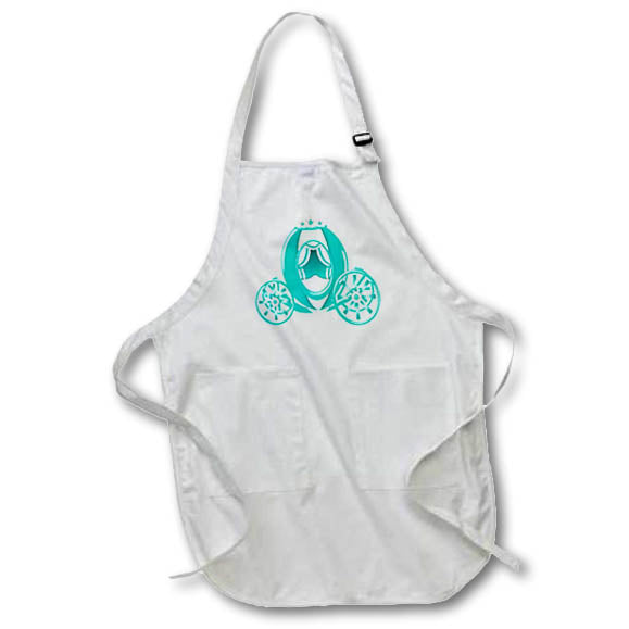 Apron - Cute Bright Green Princess Carriage Illustration Cute Illustrations