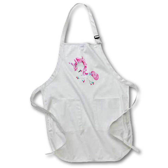 Apron - Cute and Whimsical Pink and Purple Flying Unicorn Illustration Cute Illustrations
