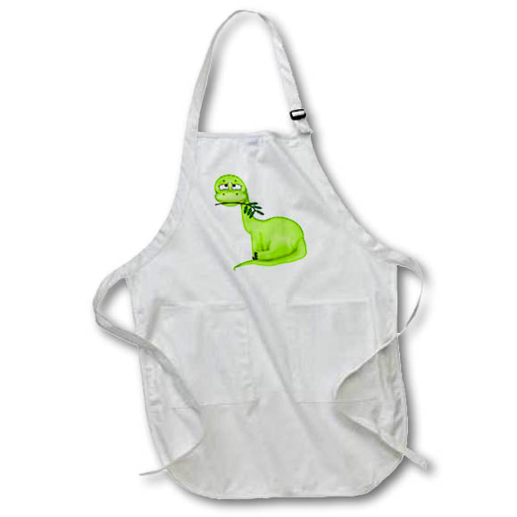 Apron - Cute Mint Green Brontosaurus Dinosaur Illustration Cute Illustrations
