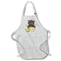 Apron - Cute Brown Bear In A Basket Of Green Apples Illustration Cute Illustrations